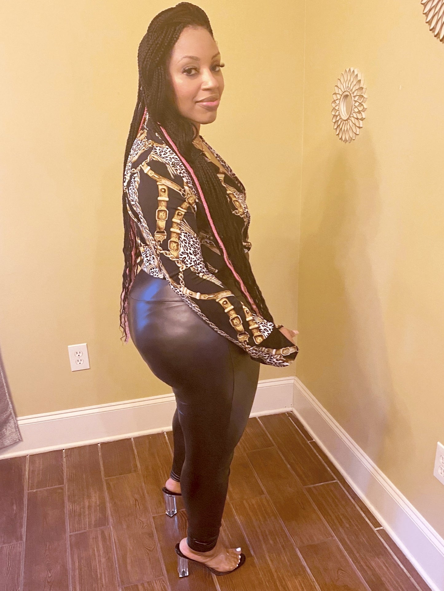 PLUS SIZE HIGH WAIST FAUX LEATHER LEGGINGS