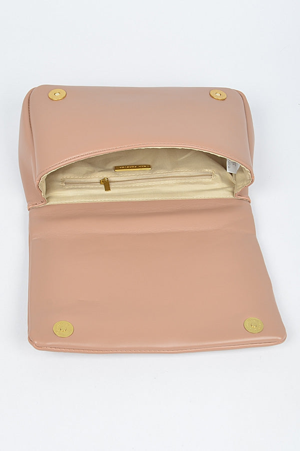 EMBOSSED FAUX LEATHER CROSSBODY HANDBAG