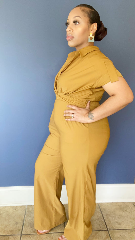 MUSTARD WIDE LEG JUMPSUIT