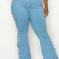 PLUS CURVY FLARE DISTRESSED JEANS