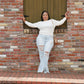 DENIM HIGH RISE RUFFLE HEM JEANS