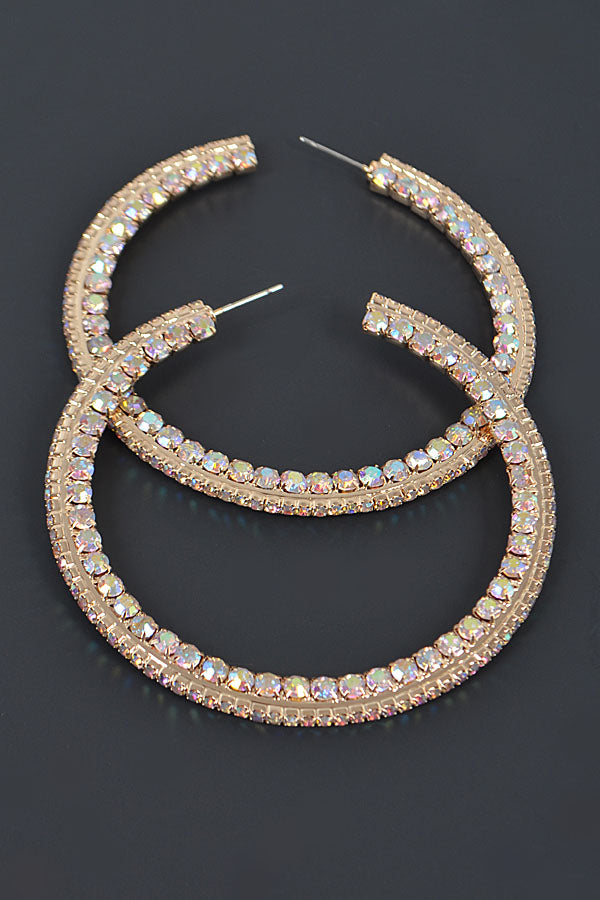 60 MM RHINESTONE HOOP EARRINGS