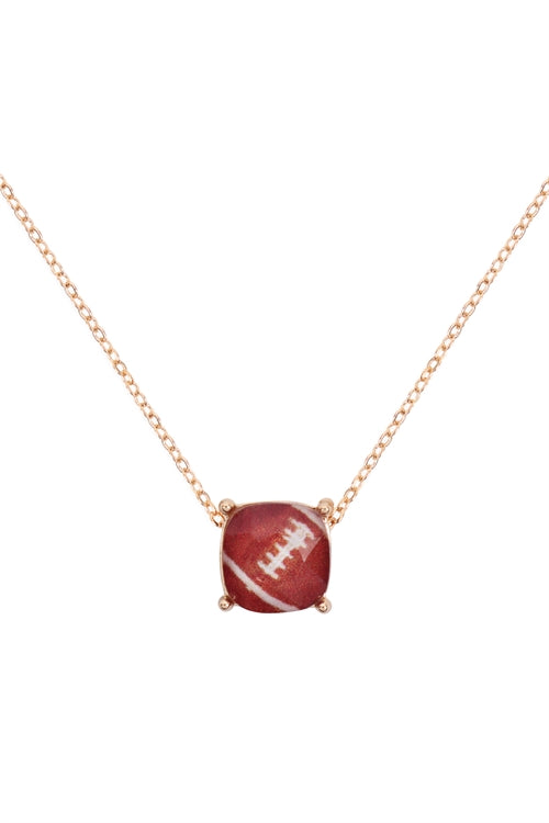 GOLD ROUND CUT FOOTBALL NECKLACE