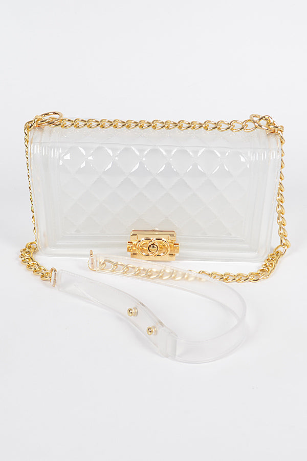 JELLY CLEAR SHOULDER HANDBAG