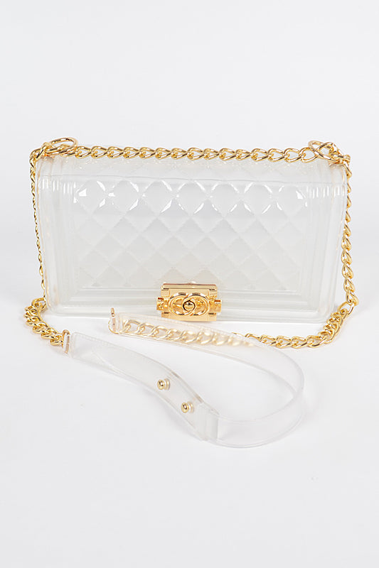 JELLY CLEAR SHOULDER HANDBAG