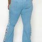 PLUS CURVY FLARE DISTRESSED JEANS