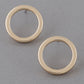 GOLD BRASS ROUND FRAME STUD EARRINGS
