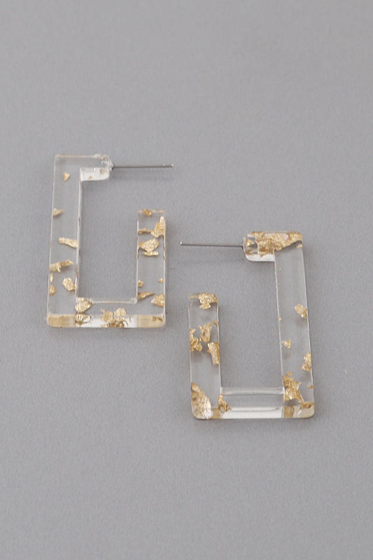 GOLD SPLATTER SQUARE EARRINGS