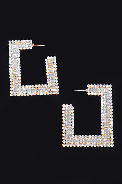 RHINESTONE SQUARE EARRINGS