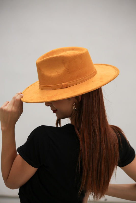 MUSTARD FEDORA HAT