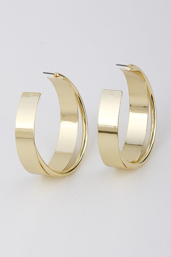 SOLID CUT HOOP EARRINGS