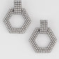 RHINESTONE OPEN CUT HEXAGON EARRINGS