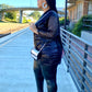 BLACK LETTER PRINTED SEQUIN MIDI DRESS/TUNIC